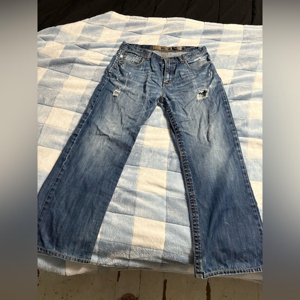 BKE Relaxed Fit Distressed Denim Jeans